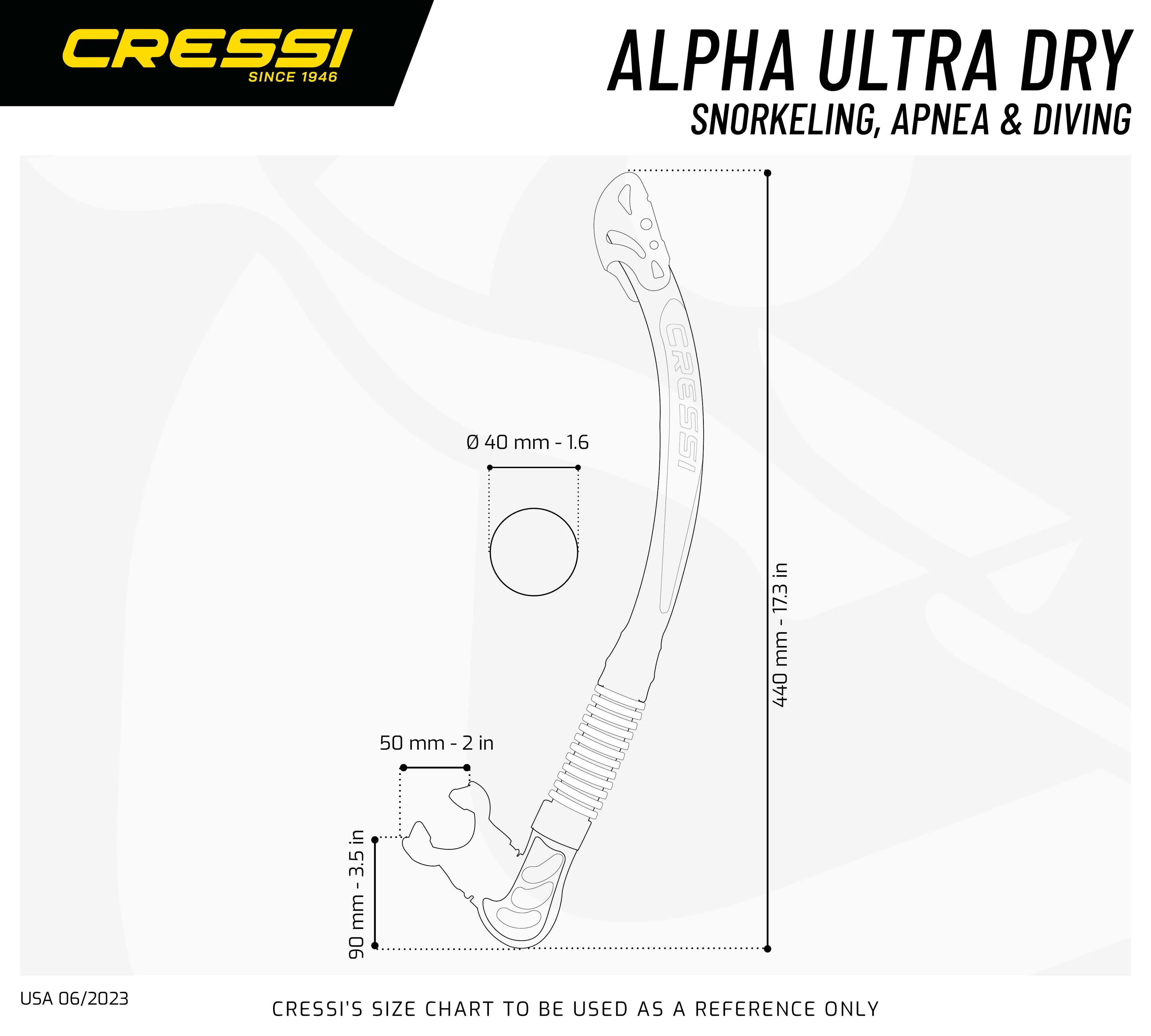 Cressi Alpha Ultra Dry Snorkel | Cressi Diving Gear Canada.