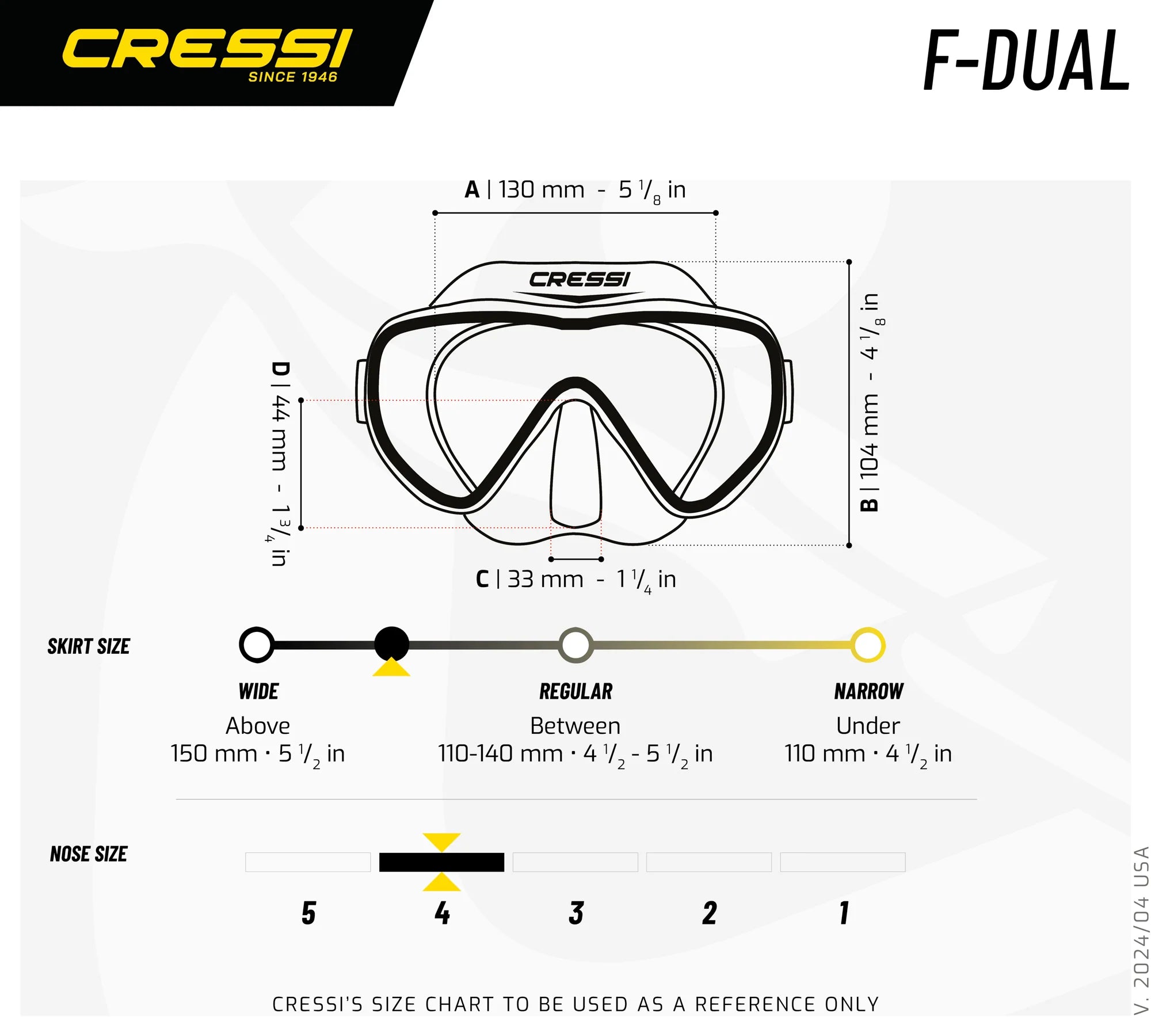 Cressi F-Dual Dive Mask | Cressi Diving Gear Canada.