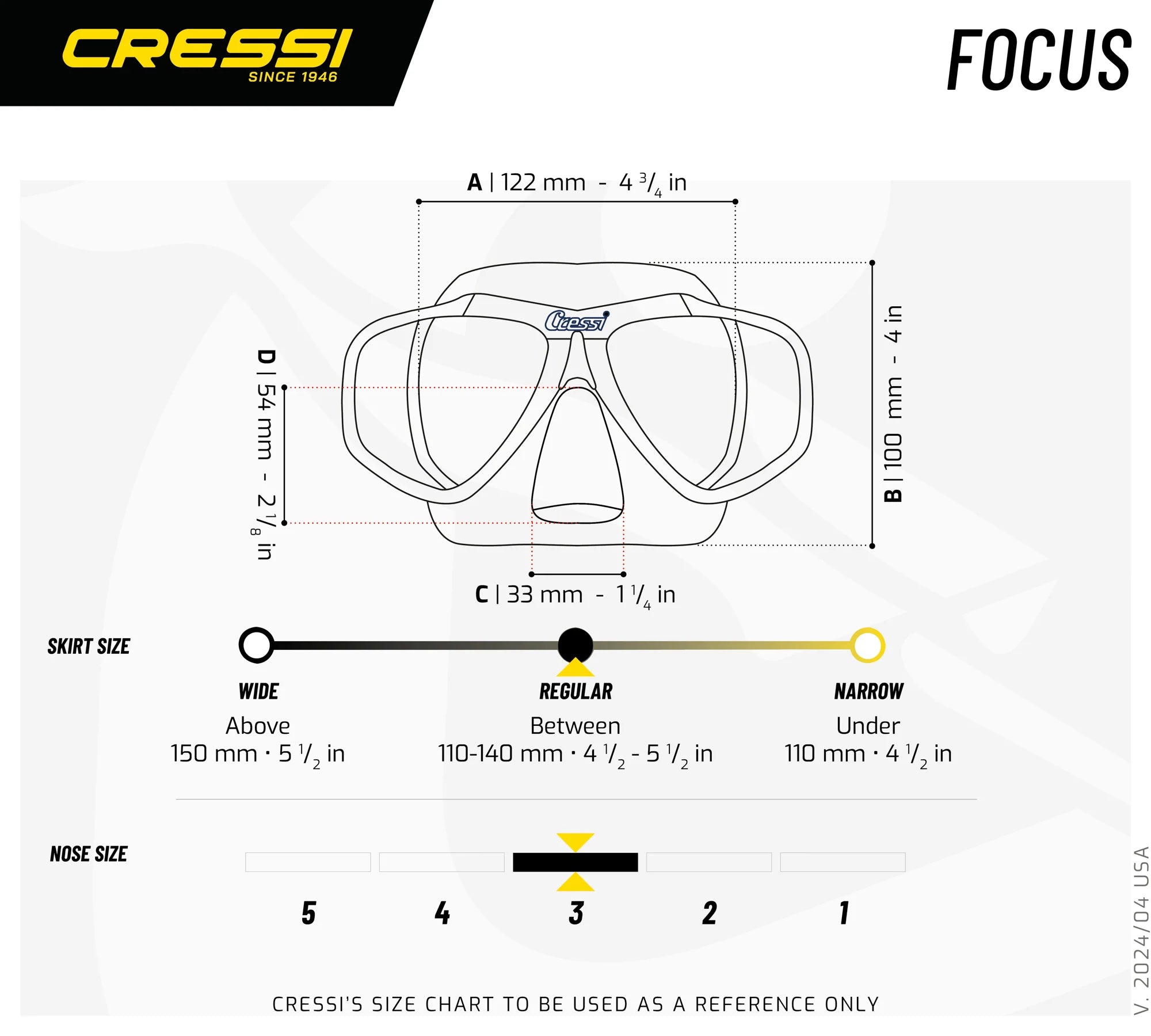 Cressi Focus Dive Mask | Cressi Diving Gear Canada.
