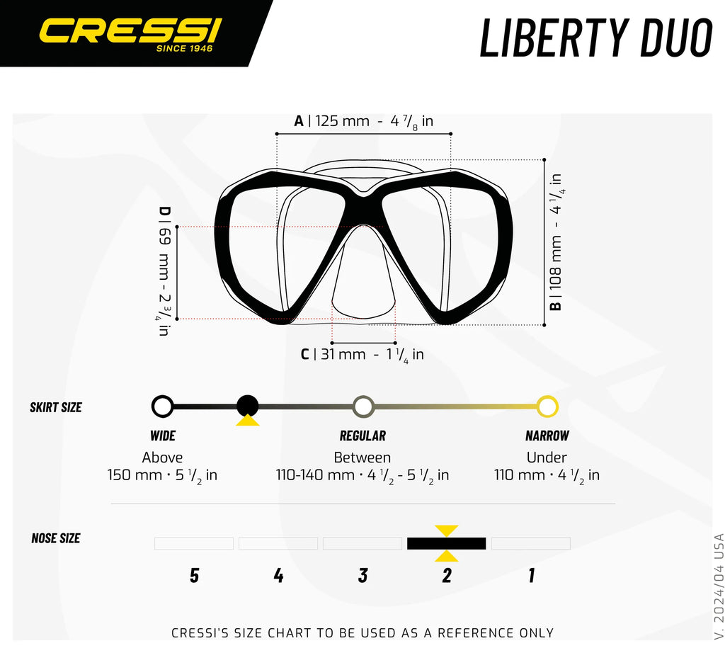 Cressi Liberty Duo Dive Mask | Cressi Diving Gear Canada.