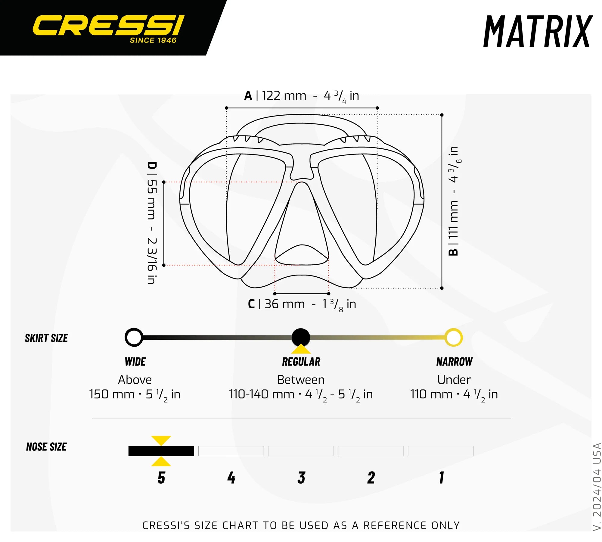 Cressi Matrix Dive Mask | Cressi Diving Gear Canada.