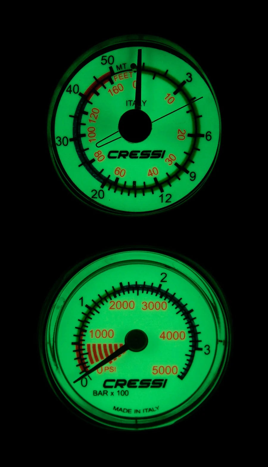 Cressi MiniConsole 2 Gauge Global Fluo Imperial | Cressi Diving Gear Canada.