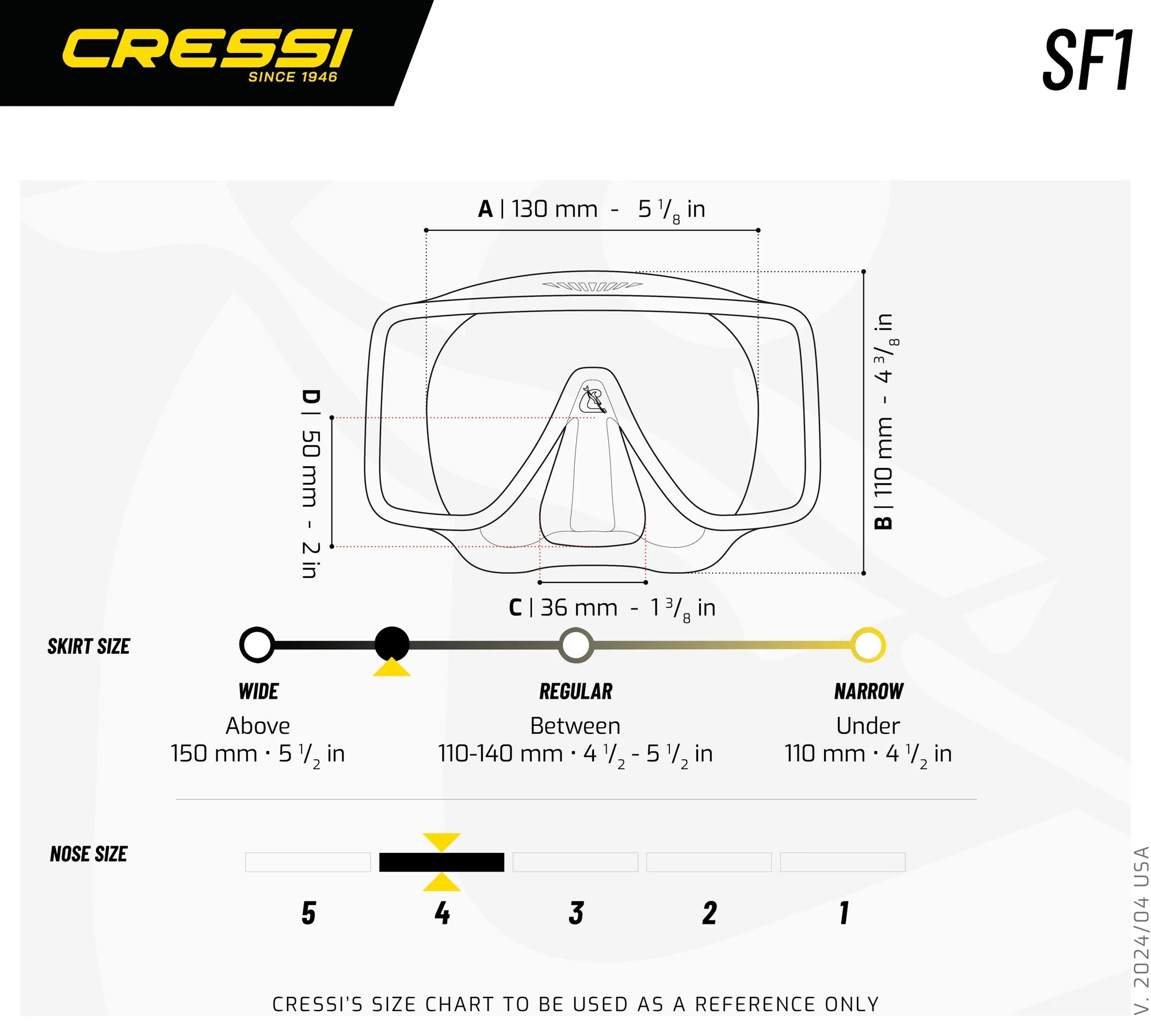 Cressi SF1 Dive Mask | Cressi Diving Gear Canada.
