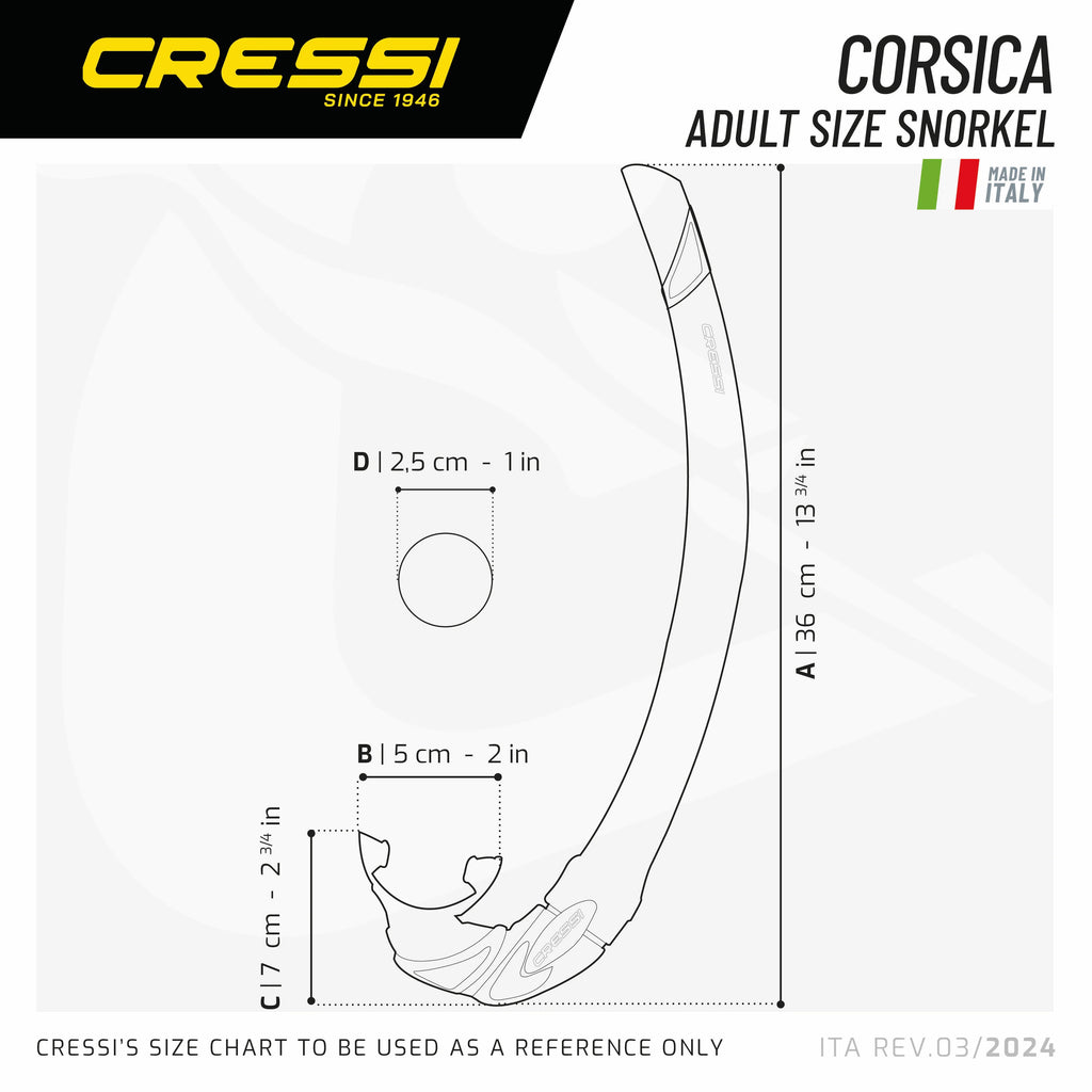 Cressi Corsica Classic Snorkel | Cressi Diving Gear Canada.