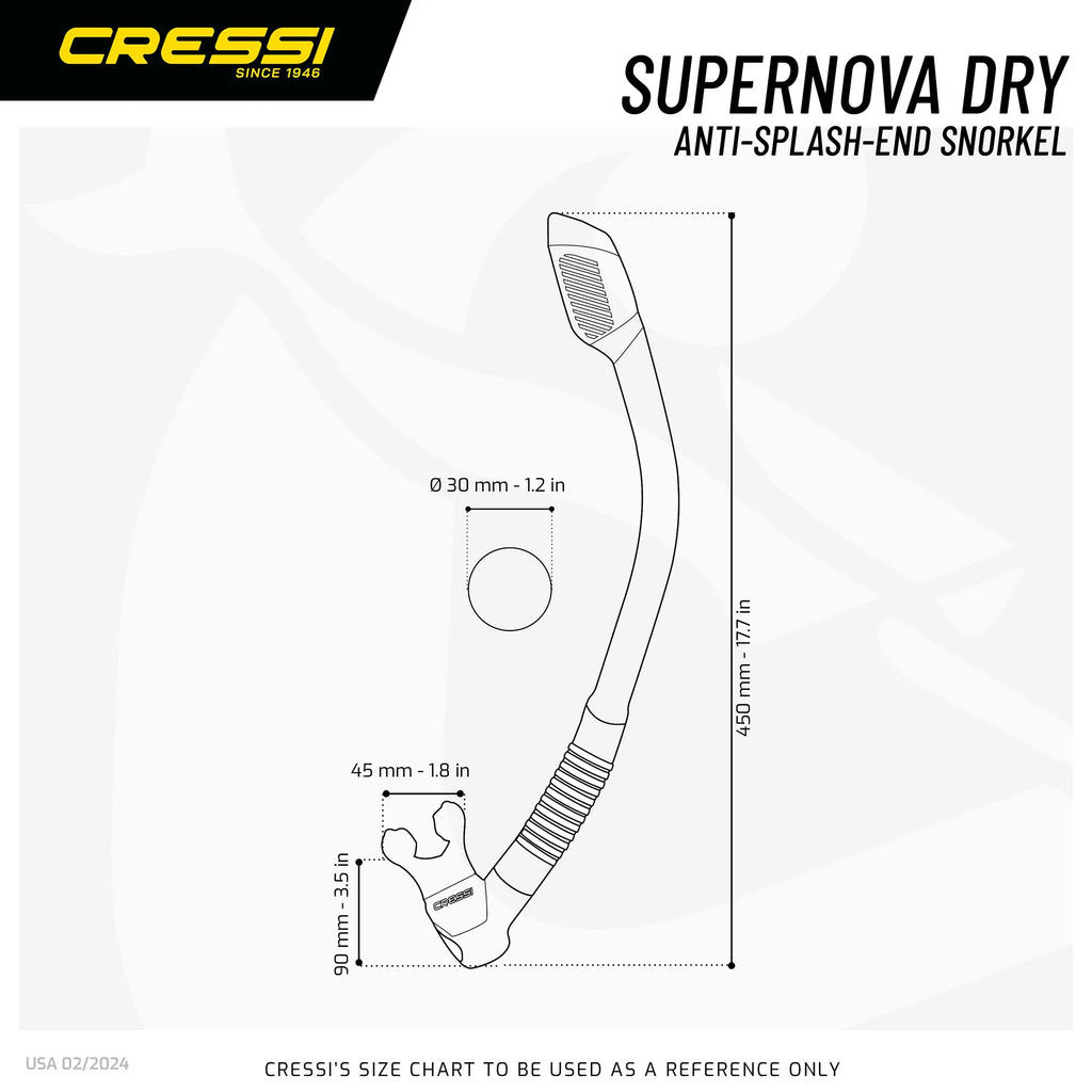 Cressi Supernova Dry Snorkel | Cressi Diving Gear Canada.