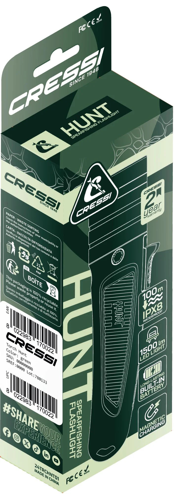 Cressi Hunt 1600 Lumens Dive Light | Cressi Diving Gear Canada.