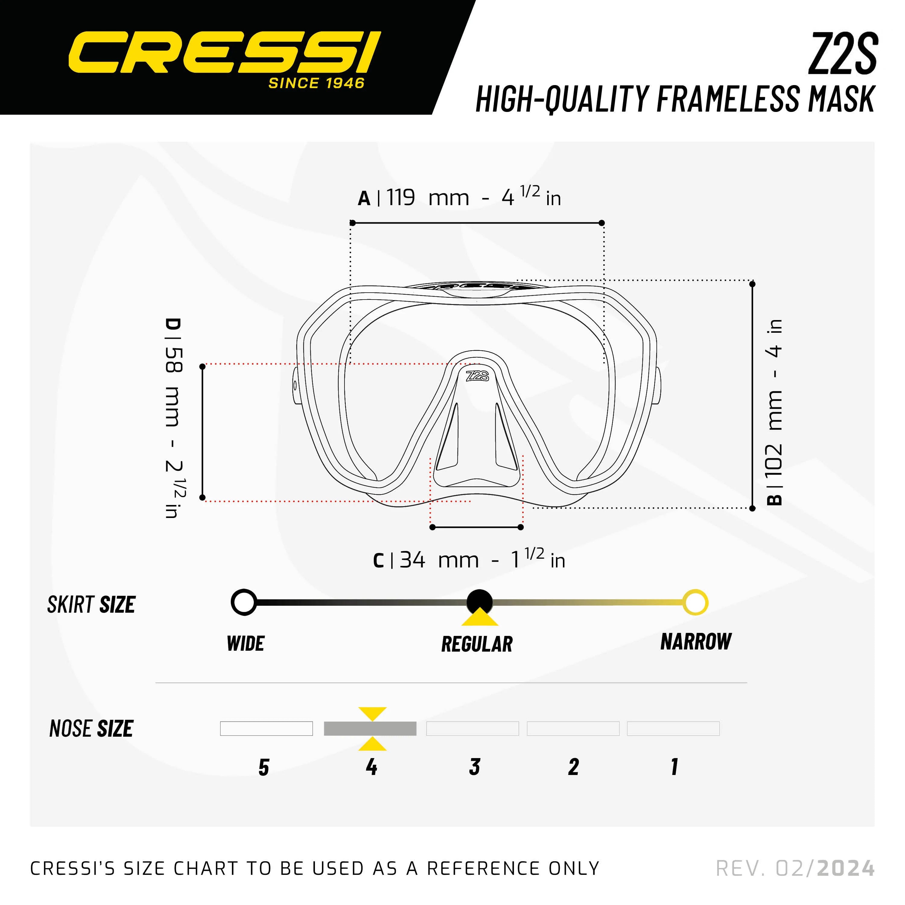 Cressi Z2S Dive Mask | Cressi Diving Gear Canada.