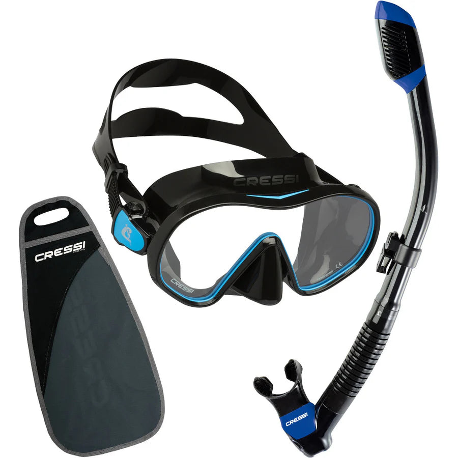 Cressi F-Dual Mask and Supernova Dry Snorkel | Cressi Diving Gear Canada.