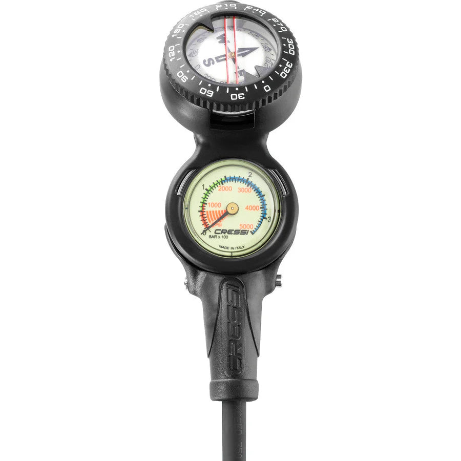 Cressi Console CP2 Pressure Gauge & Compass Global Fluo Imperial | Cressi Diving Gear Canada.
