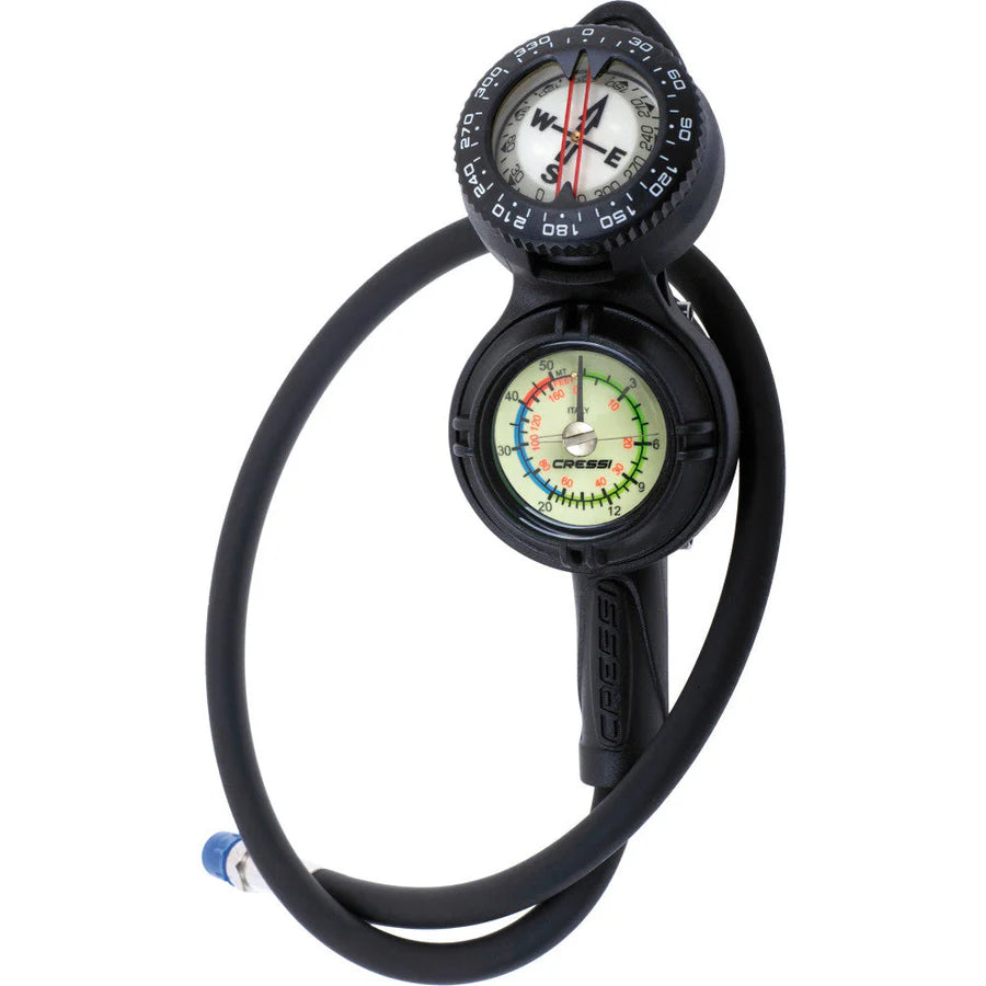 Cressi Console CPD3 Depth & Pressure Gauge & Compass Global Fluo Imperial | Cressi Diving Gear Canada.
